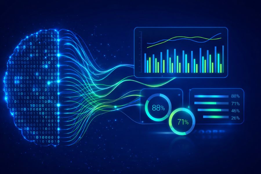 Inteligencia artificial analizando datos